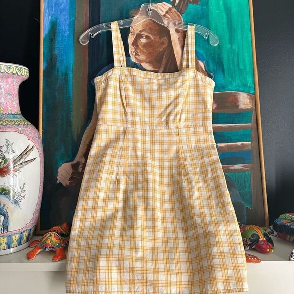 Forever 21 Yellow Plaid Dress Small - Picture 4 of 15